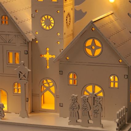 Brilagi - LED Ziemassvētku dekorācija, baznīciņa, darbināma ar 2x AA