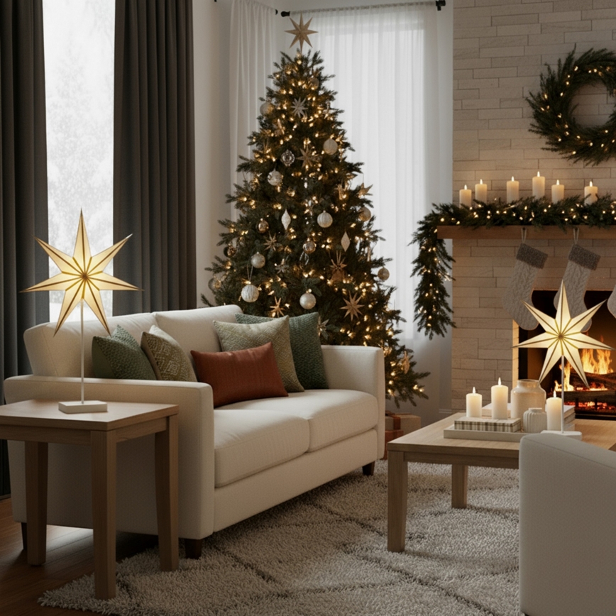 Brilagi - LED Ziemassvētku dekors LED/3xAA 66x40 cm zvaigzne