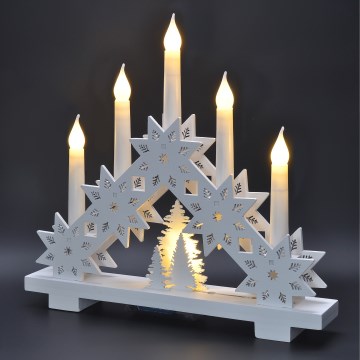 BRILAGI - LED Ziemassvētku svečturis 5xLED/2xAA balts