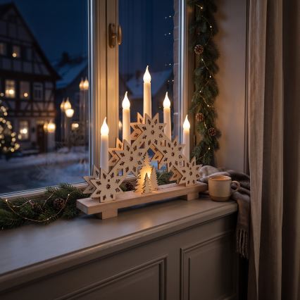 BRILAGI - LED Ziemassvētku svečturis 5xLED/2xAA bēšs