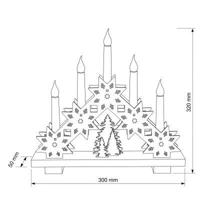 BRILAGI - LED Ziemassvētku svečturis 5xLED/2xAA bēšs