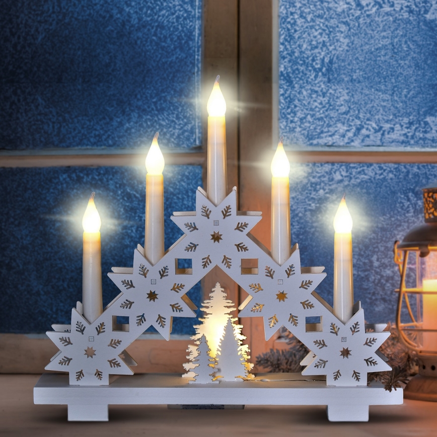 Brilagi - LED Ziemassvētku svečturis 5xLED/2xAA