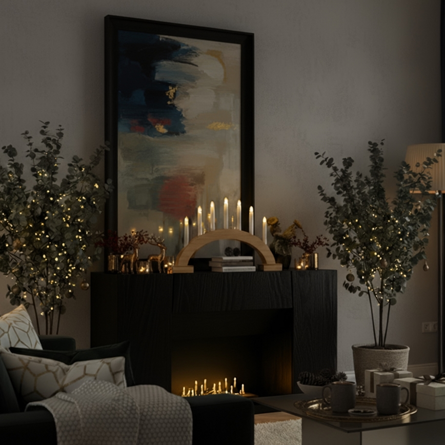 Brilagi - LED Ziemassvētku svečturis 7xLED/2xAA 28x45 cm