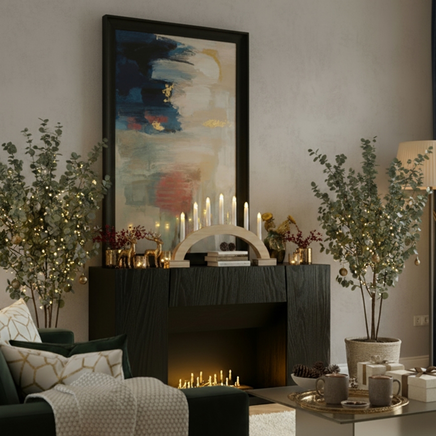 Brilagi - LED Ziemassvētku svečturis 7xLED/2xAA 28x45 cm