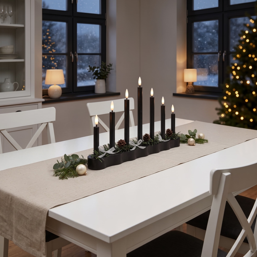 BRILAGI - LED Ziemassvētku svečturis 7xLED/2xAA melns