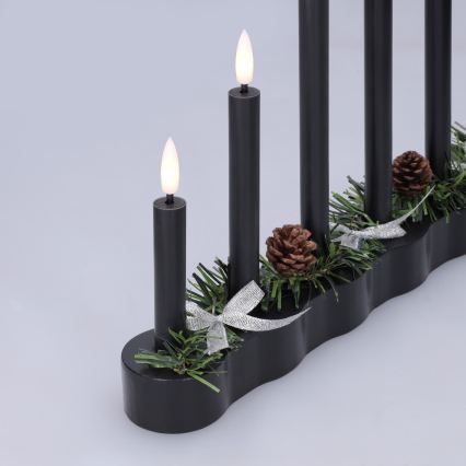BRILAGI - LED Ziemassvētku svečturis 7xLED/2xAA melns