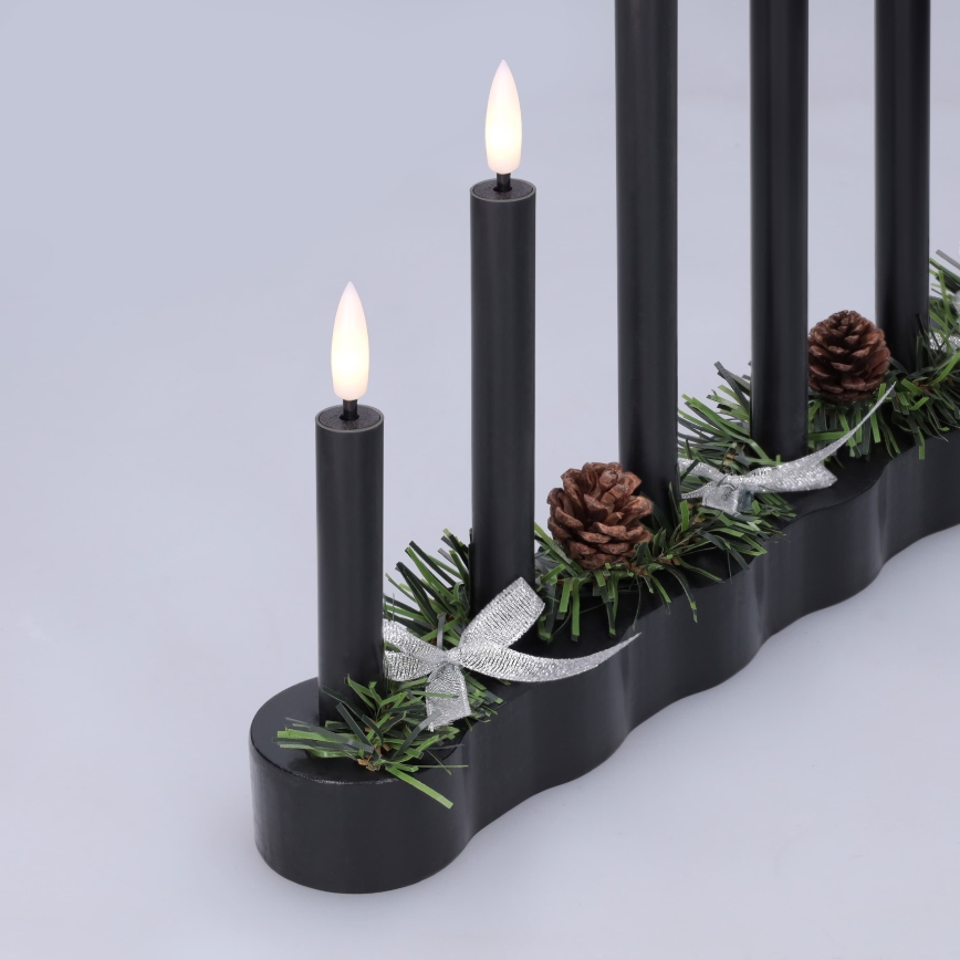 BRILAGI - LED Ziemassvētku svečturis 7xLED/2xAA melns