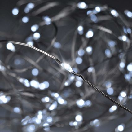 BRILAGI - LED Ziemassvētku virtene 100xLED/3xAA 10m auksti balta