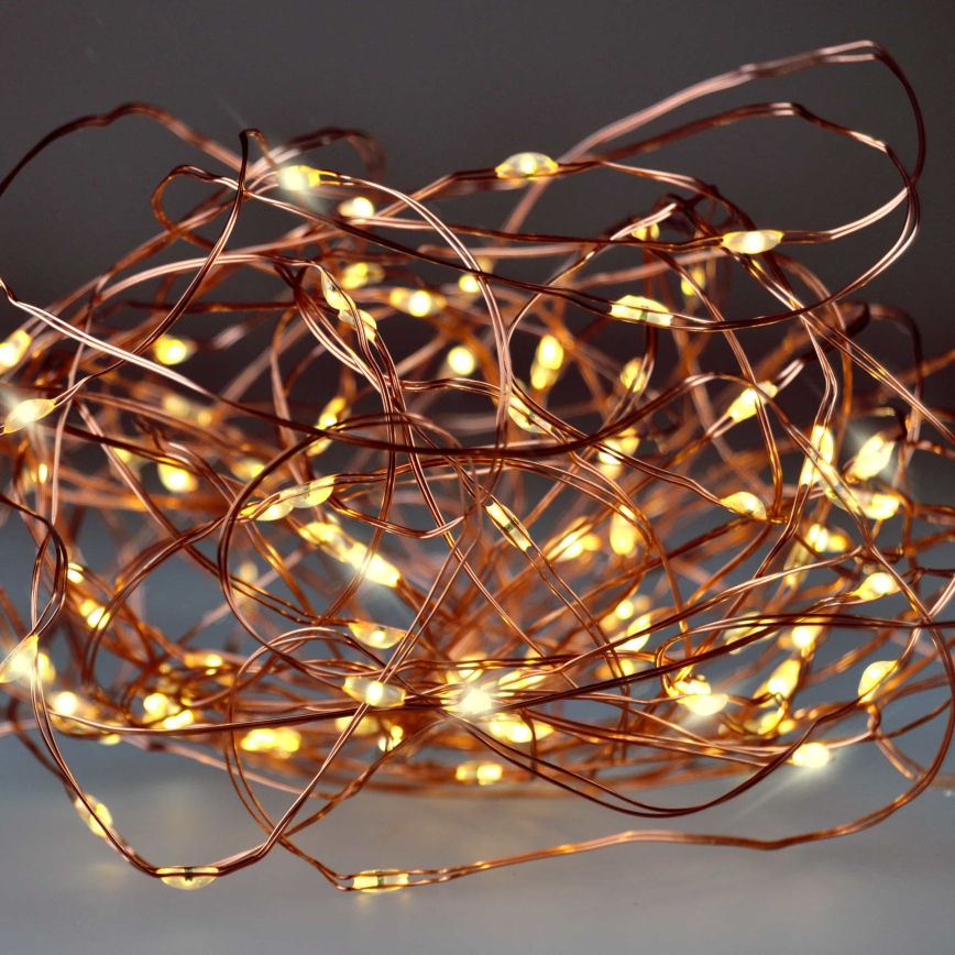 Brilagi - LED Ziemassvētku virtene 100xLED/3xAA 10m siltā balta