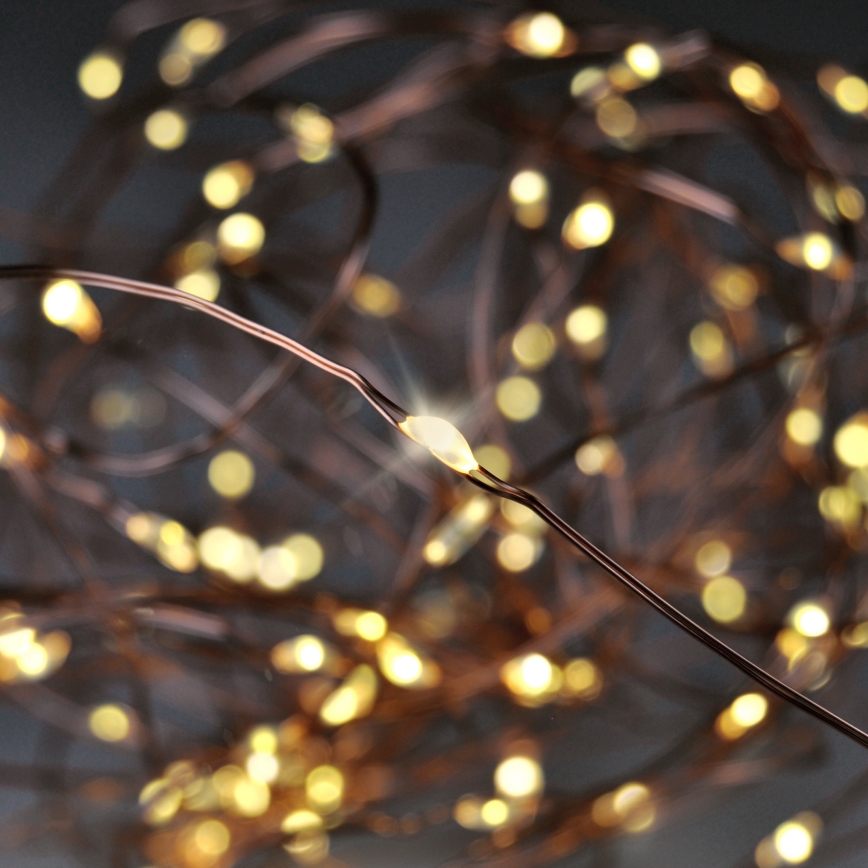 Brilagi - LED Ziemassvētku virtene 100xLED/3xAA 10m silti balta