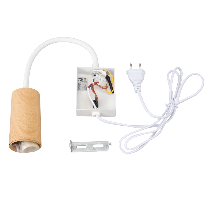BRILAGI - Regulējama sienas lampa ar slēdzi SELE 1xGU10/30W/230V balta/ozolkoka dekors
