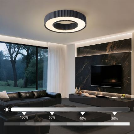 Brilagi - Dimējams LED griestu gaismeklis LUMIX LED/48W/230V 3000-6000K melns Ø 50 cm + ar tālvadības pulti