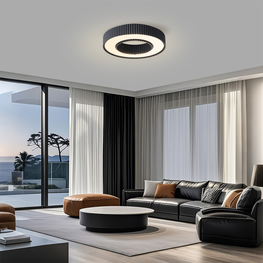 Brilagi - Dimējams LED griestu gaismeklis LUMIX LED/48W/230V 3000-6000K melns Ø 50 cm + ar tālvadības pulti