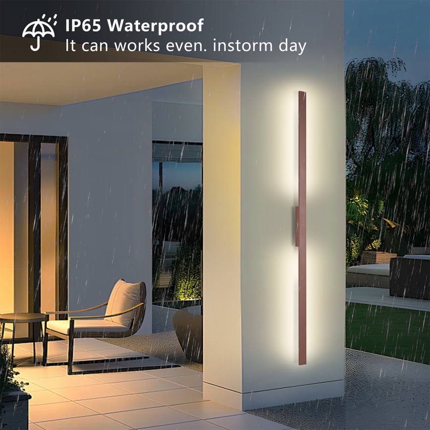 Brilagi - LED āra sienas gaismeklis LUNA LED/30W/230V 3000K IP65 150 cm brūns CRI 90