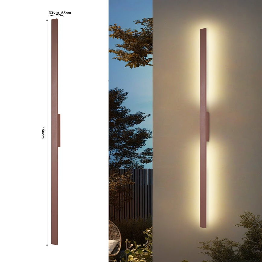 Brilagi - LED āra sienas gaismeklis LUNA LED/30W/230V 3000K IP65 150 cm brūns CRI 90