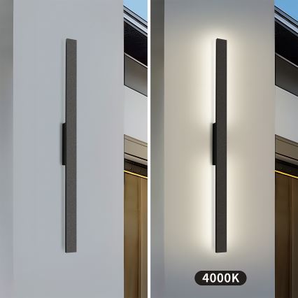 Brilagi - LED āra sienas gaismeklis LUNA LED/24W/230V 4000K IP65 100 cm melns CRI 90