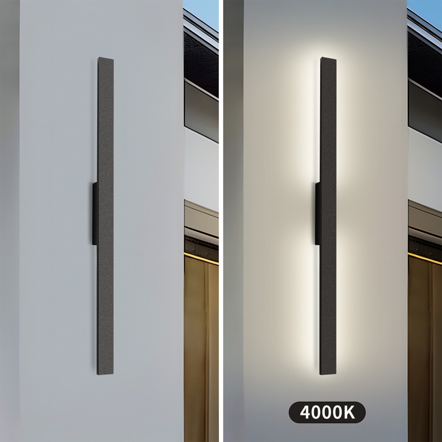 Brilagi - LED āra sienas gaismeklis LUNA LED/24W/230V 4000K IP65 100 cm melns CRI 90