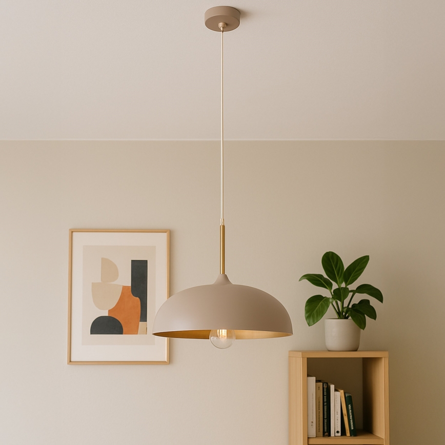 Brilagi - Lustra ar auklu ABRAHAM 1xE27/60W/230V d. 35 cm bēša