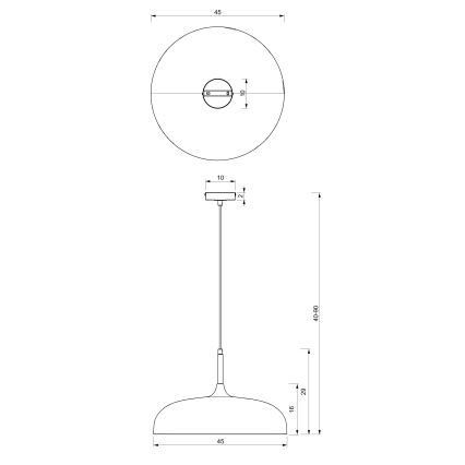 Brilagi - Lustra ar auklu ABRAHAM 1xE27/60W/230V d. 45 cm bēša