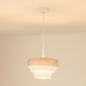 Brilagi - Lustra ar auklu ALASKA LUNETA 1xE27/15W/230V d. 25 cm pelēka/krēmkrāsa