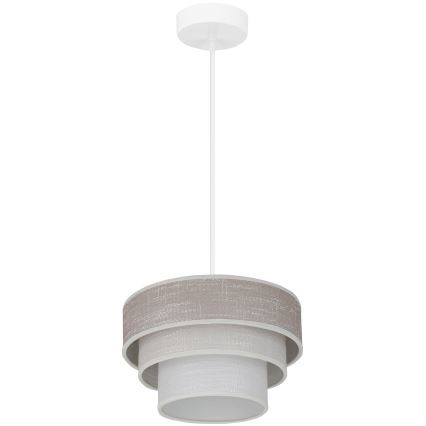 Brilagi - Lustra ar auklu ALASKA LUNETA 1xE27/15W/230V d. 25 cm pelēka/krēmkrāsa