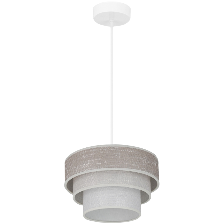 Brilagi - Lustra ar auklu ALASKA LUNETA 1xE27/15W/230V d. 25 cm pelēka/krēmkrāsa