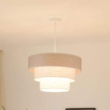 Brilagi - Lustra ar auklu ALASKA LUNETA 1xE27/15W/230V d. 45 cm pelēka/krēmkrāsa