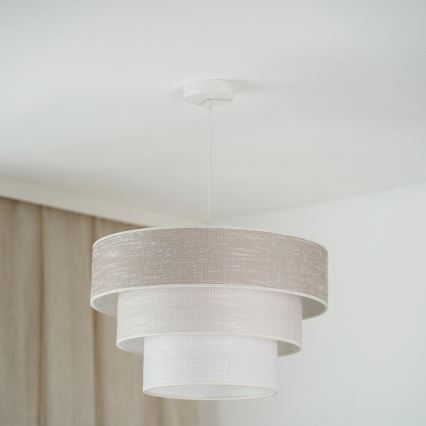 Brilagi - Lustra ar auklu ALASKA LUNETA 1xE27/15W/230V d. 45 cm pelēka/krēmkrāsa