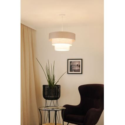 Brilagi - Lustra ar auklu ALASKA LUNETA 1xE27/15W/230V d. 45 cm pelēka/krēmkrāsa