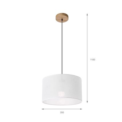 Brilagi - Lustra ar auklu ANTHONY 1xE27/60W/230V ozols/balta