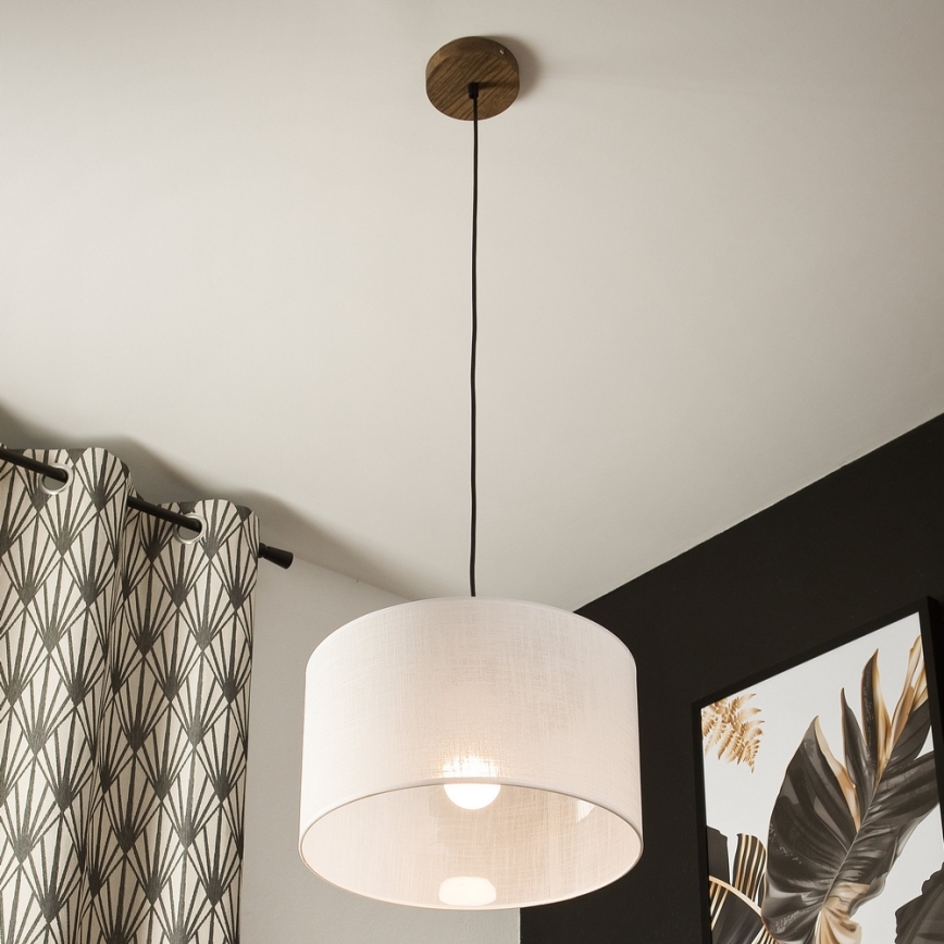 Brilagi - Lustra ar auklu ANTHONY 1xE27/60W/230V ozols/balta