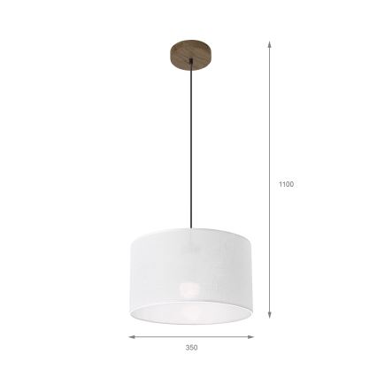 Brilagi - Lustra ar auklu ANTHONY 1xE27/60W/230V ozols/balta