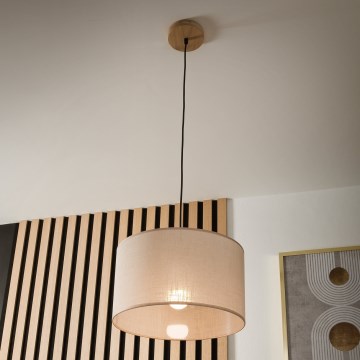 Brilagi - Lustra ar auklu ANTHONY 1xE27/60W/230V ozols/bēša
