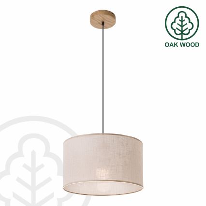 Brilagi - Lustra ar auklu ANTHONY 1xE27/60W/230V ozols/bēša