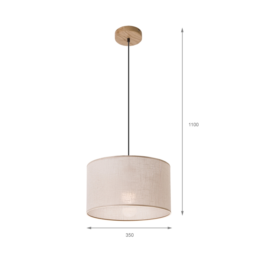 Brilagi - Lustra ar auklu ANTHONY 1xE27/60W/230V ozols/bēša
