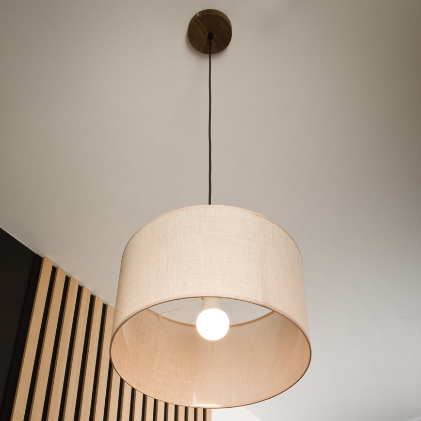 Brilagi - Lustra ar auklu ANTHONY 1xE27/60W/230V ozols/bēša
