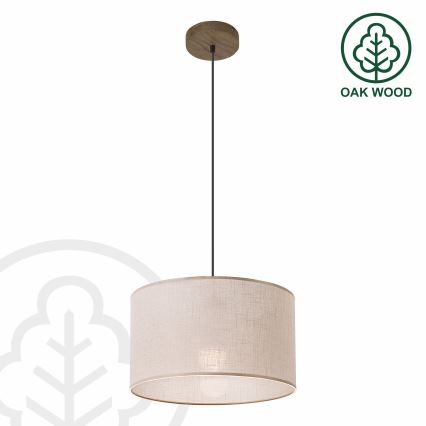 Brilagi - Lustra ar auklu ANTHONY 1xE27/60W/230V ozols/bēša