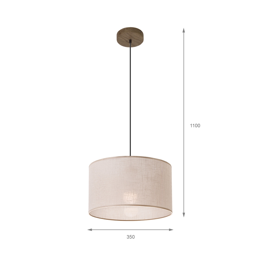 Brilagi - Lustra ar auklu ANTHONY 1xE27/60W/230V ozols/bēša
