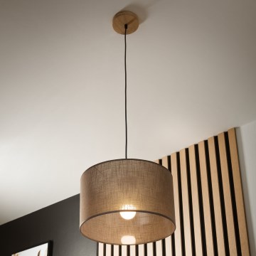 Brilagi - Lustra ar auklu ANTHONY 1xE27/60W/230V ozols/brūna