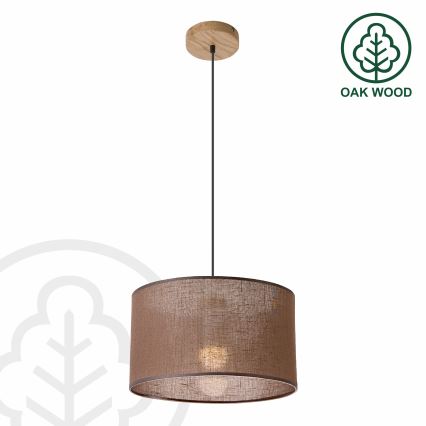 Brilagi - Lustra ar auklu ANTHONY 1xE27/60W/230V ozols/brūna