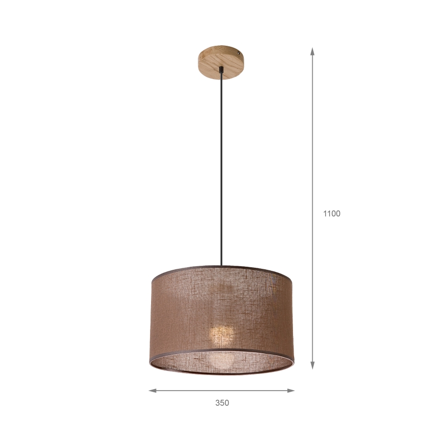 Brilagi - Lustra ar auklu ANTHONY 1xE27/60W/230V ozols/brūna
