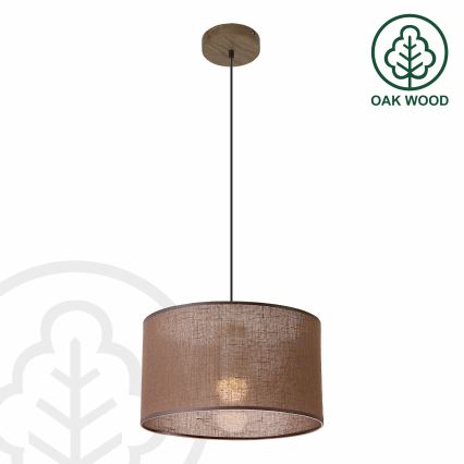 Brilagi - Lustra ar auklu ANTHONY 1xE27/60W/230V ozols/brūna