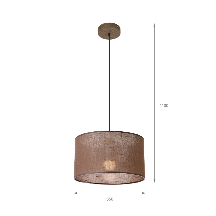 Brilagi - Lustra ar auklu ANTHONY 1xE27/60W/230V ozols/brūna