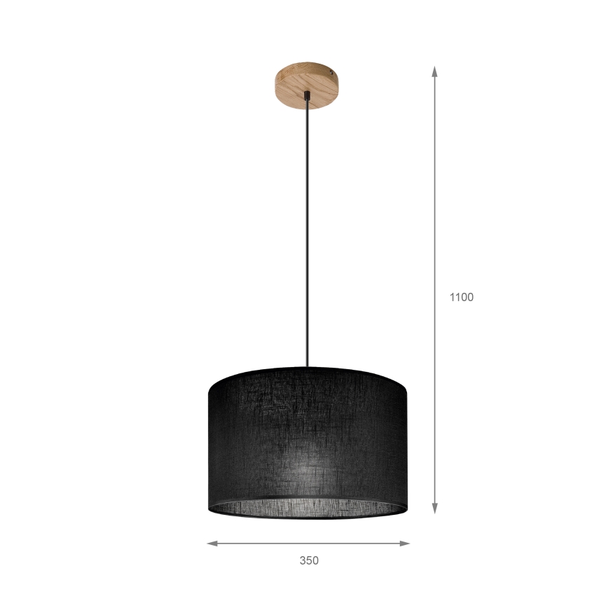 Brilagi - Lustra ar auklu ANTHONY 1xE27/60W/230V ozols/melna
