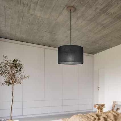 Brilagi - Lustra ar auklu ANTHONY 1xE27/60W/230V ozols/melna