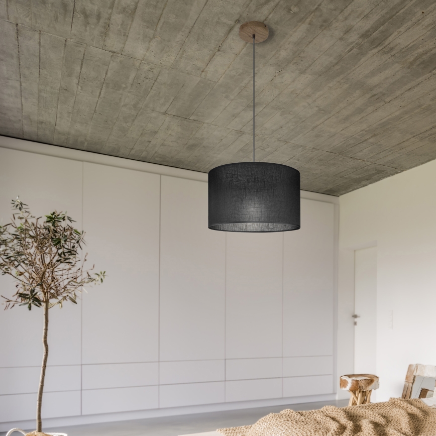 Brilagi - Lustra ar auklu ANTHONY 1xE27/60W/230V ozols/melna