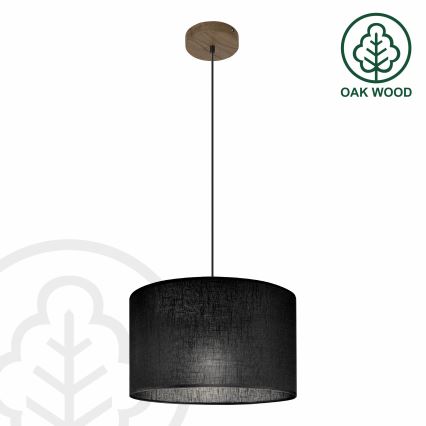 Brilagi - Lustra ar auklu ANTHONY 1xE27/60W/230V ozols/melna