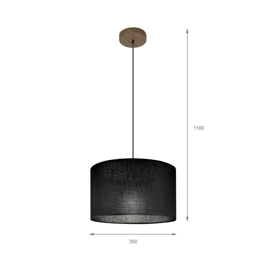 Brilagi - Lustra ar auklu ANTHONY 1xE27/60W/230V ozols/melna