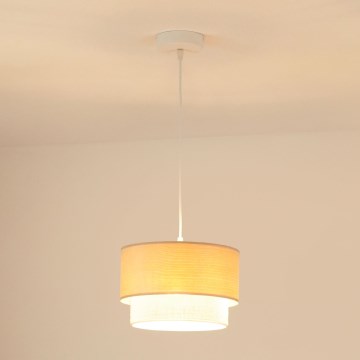 Brilagi - Lustra ar auklu ARIZONA BOHO 1xE27/15W/230V d. 25 cm bēša/balta