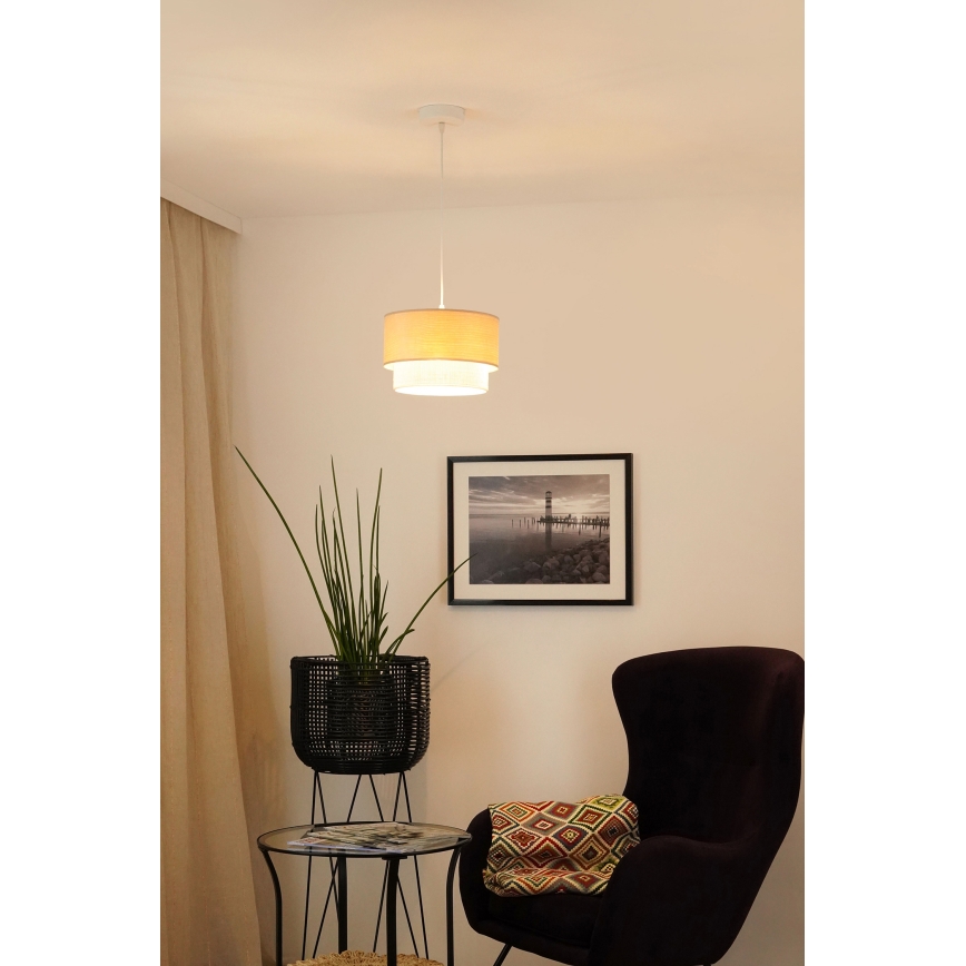 Brilagi - Lustra ar auklu ARIZONA BOHO 1xE27/15W/230V d. 25 cm bēša/balta